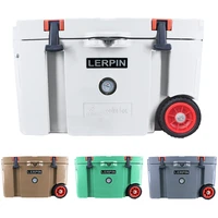 lerpin food grade lldpe 50qt outdoor camping ice chest beer bucket rotomolded cooler 7 days ice retention
