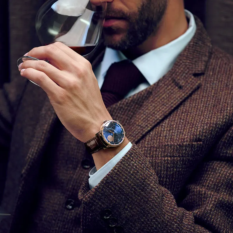 Мужские часы с сапфировым кристаллом AGELOCER 2020 Swiss New Luxury Moon phase автоматические