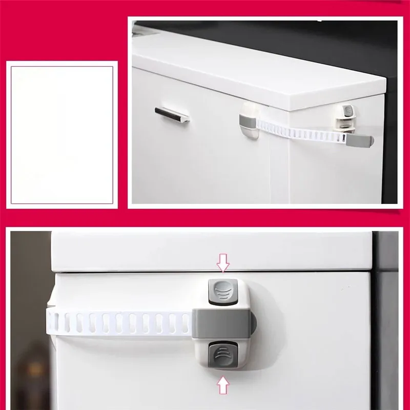 

Safety Lock Protection Drawer Cabinet Refrigerator Lock Baby Anti Pinch Hand Child Safety Multifunctional Adjustable Drawer Lock