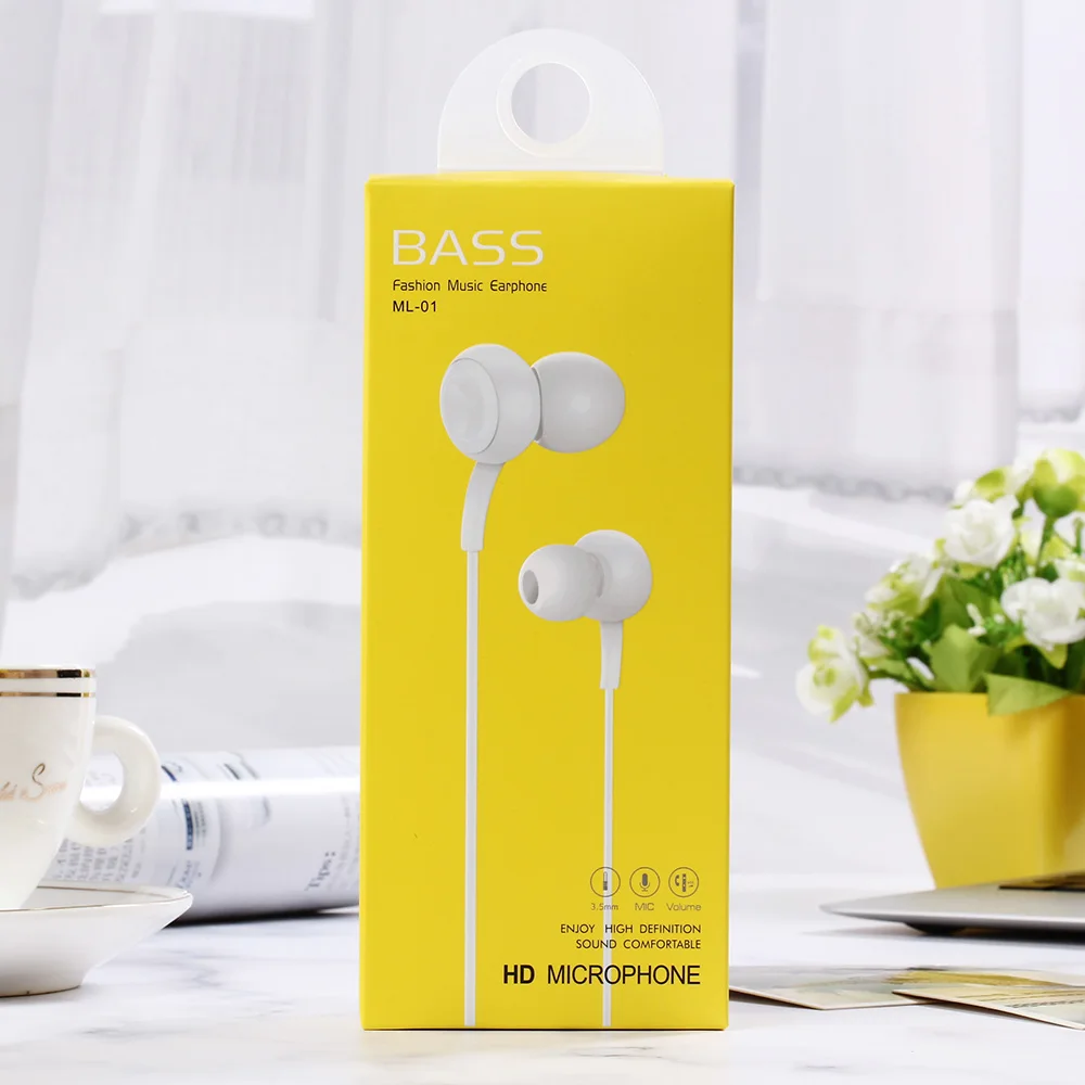 White Наушники KISSCASE музыкальные стереонаушники-вкладыши спортивные наушники Xiaomi huawei с микрофоном Проводные Игровые наушники для телефона компьютерные наушники наушники проводные наушники наушник - Цвет: White