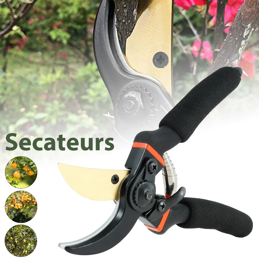 

Garden Pruning Shears With Ergonomic Grip Lightweight Hand Pruners Titanium Steel Bypass Secateurs Garden Clipper Tree Trimmer