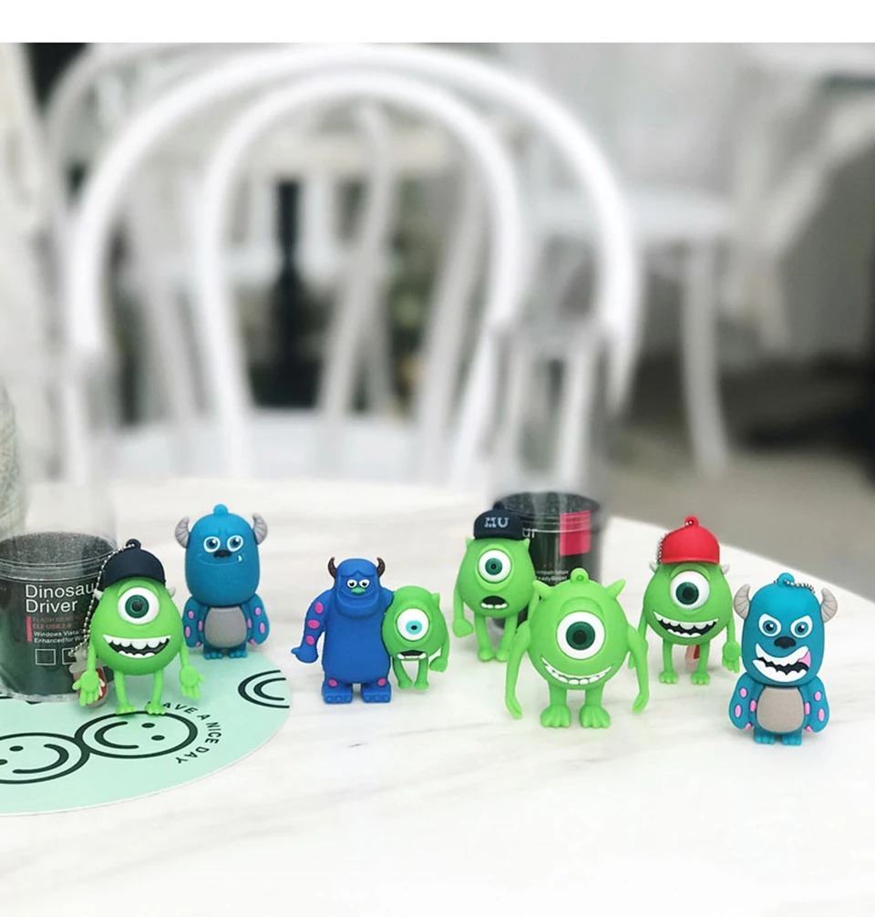 USB 2,0 рюкзак с изображением университета монстров, USB флэш-накопитель 4 Гб оперативной памяти, 16 Гб встроенной памяти, 32 ГБ флэш-накопитель карта памяти, Флеш накопитель с героями мультфильмов флэш-накопитель 8 ГБ 64 Гб 128