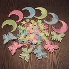 Светящиеся 3D звезды, настенные наклейки, креативные наклейки для детской комнаты, романтические украшения