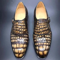 chue new men dress shoes men formal shoes men crocodile leather shoes male crocodile shoes men crocodile belly men monk shoes