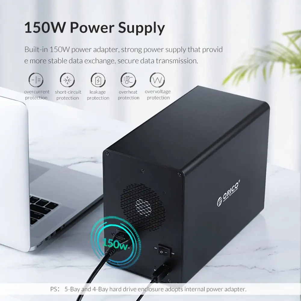 

ORICO 35 Series Enterprise HDD Docking Station 4 Bay 64TB With 150W Built-in Power 2 Chip HDD Case For 2.5 3.5'' Hard Drives