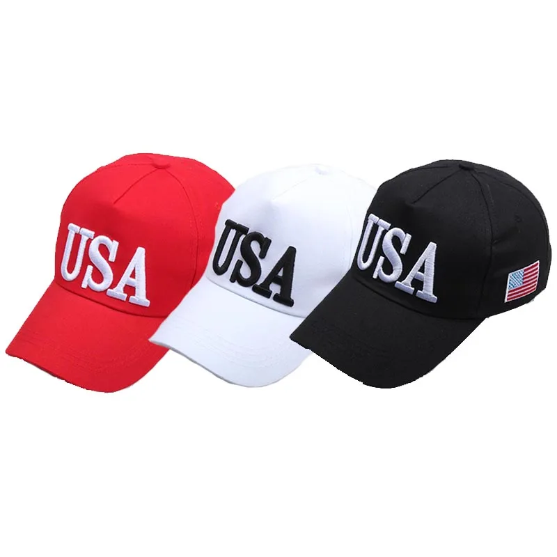 Новая мода вышивка США черно-белая Бейсболка Повседневная хлопковая кепки в
