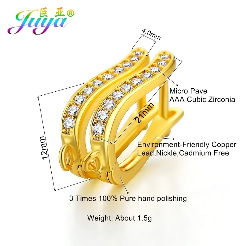 Gold Juya DIY для женщин изготовление сережек ручной работы материал медь креативный замок для сережек основные серьги крючки Аксессуары - Цвет: Gold