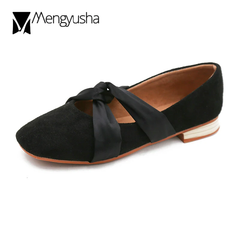 Плотные замшевые лоферы карамельных цветов корейские Мокасины с квадратным