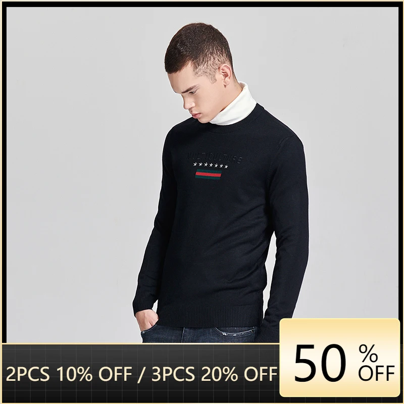 LKSD осенне-зимний модный мужской свитер Повседневный шерстяной плотный