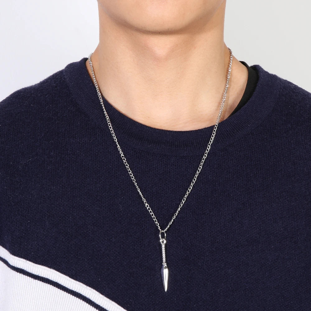 Винтажное ожерелье с подвеской в виде копья серебряное золотистое черное модное