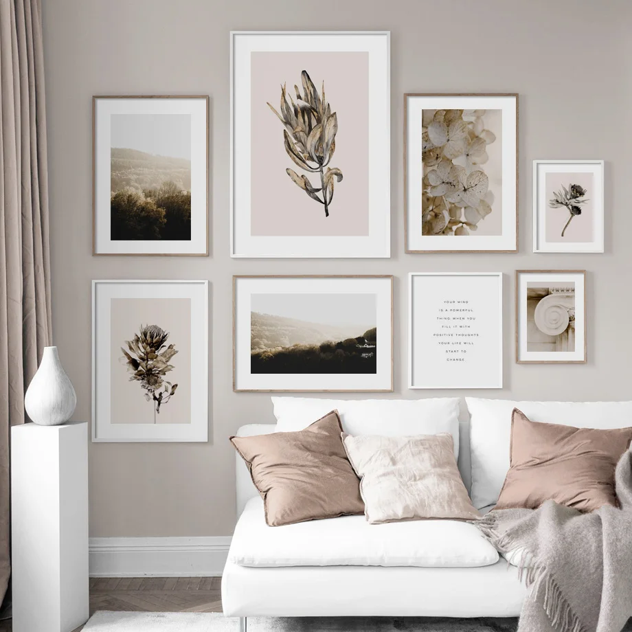 Autumn Flowers Forest Mountain Wall Art Canvas Painting Nordic Posters And Prints Landscape Pictures For Living Room Decor | Дом и сад