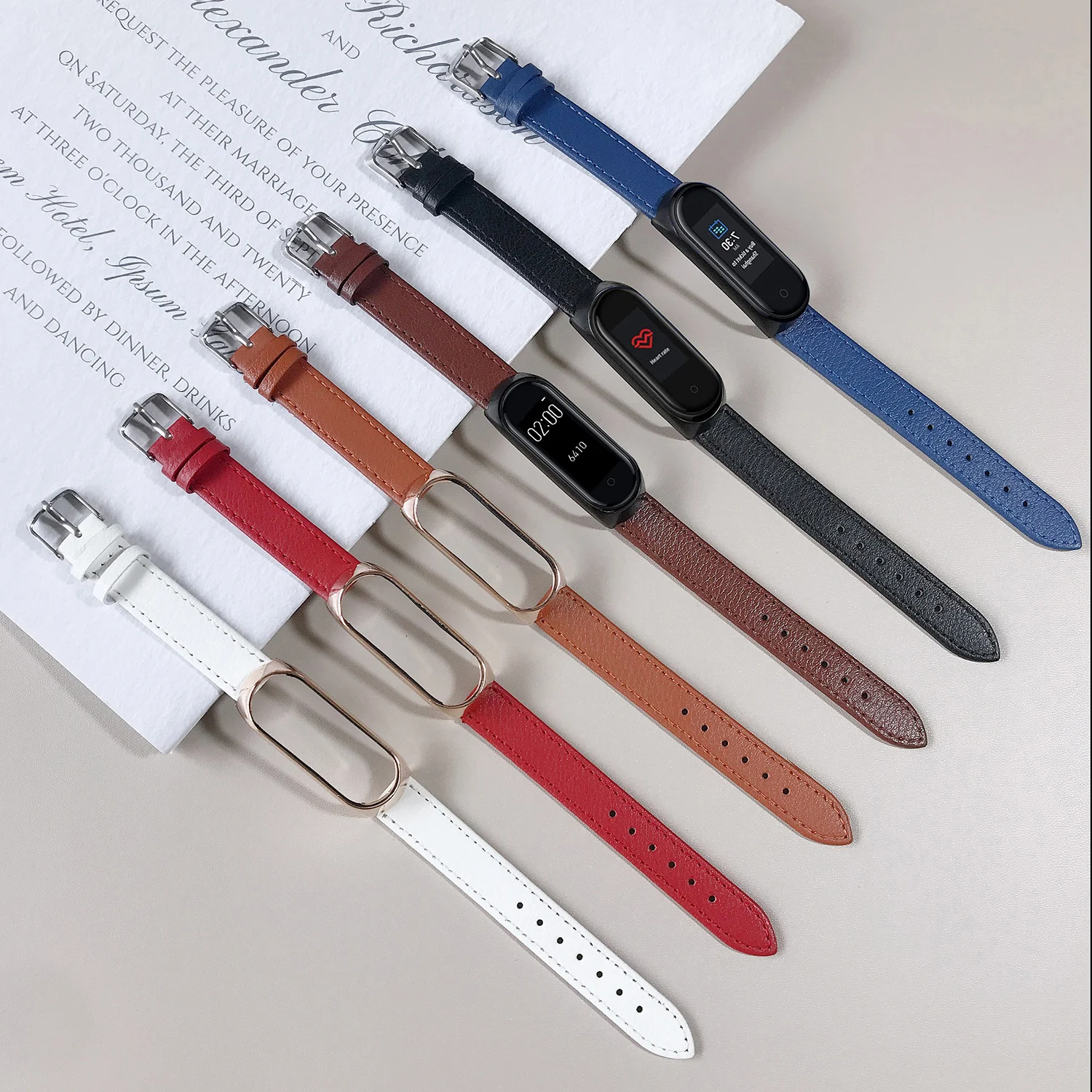 

For Mi Band 5 Strap Genuine Leather For Xiaomi Mi Band 6 Bracelet Miband 4 3 Wristbands New Style Strap Design