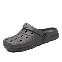 boy cool slippers summer hole shoes rubber clogs men garden shoes gray beach flat girl sandals