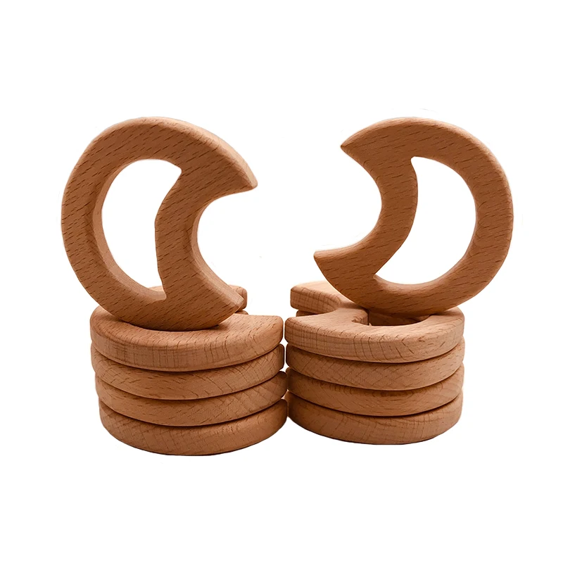 Coskiss детский деревянный прорезыватель из Букового дерева мультяшная луна