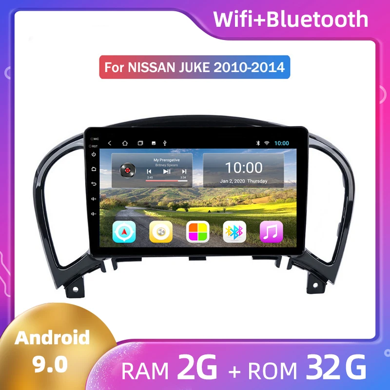 Автомагнитола для Nissan Juke 2010 2011 2012 2013 2 ГБ + 32 Android 9 мультимедийный плеер Wi Fi FM
