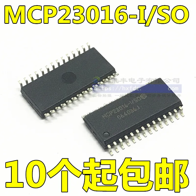 

10PCS Module MCP23016-I/SO MCP23016 SOP28 Original authentic 16-Bit I2C I/O Expander IC NEW