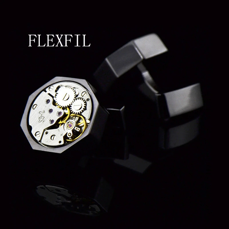 FLEXFIL ювелирные изделия модный бренд рубашки запонки черные движение запонки роскошные свадебные кнопка мужской звезда анис
