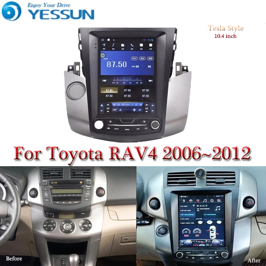 Tesla Screen For Toyota RAV4 XA30 2006-2012 Auto Android Multimedia Player 10.4 Inch Car Radio Stereo Audio GPS Navigation | Автомобили и