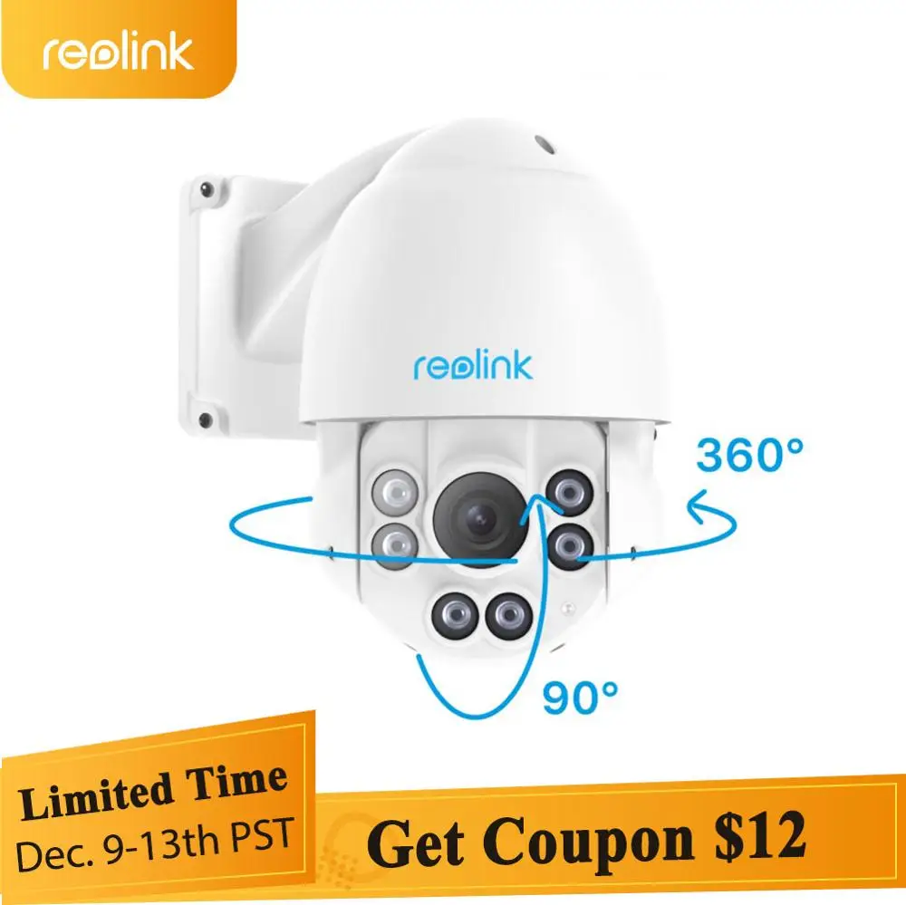 Reolink RLC-423-5MP PTZ IP камера 5MP панорамирование/наклон 4x оптический зум ночное видение IP66 водонепроницаемый открытый HD безопасности PoE Cam