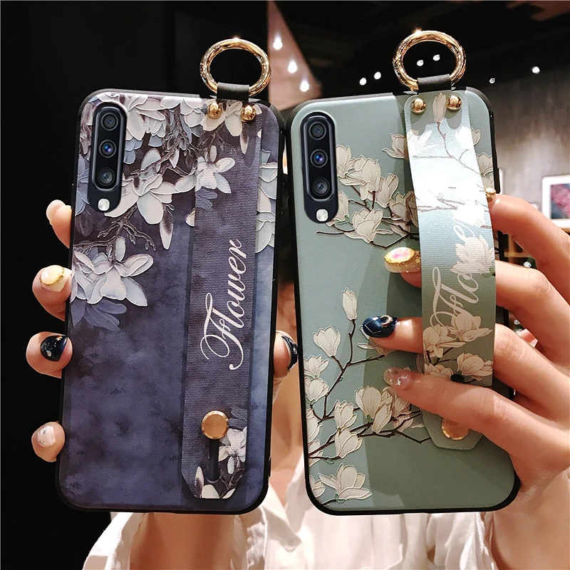 SoCouple ремешок чехол для samsung Galaxy A70 A60 A50 A40 A30 A20 A10 Мягкая силиконовая ручная полоса держатель телефона чехол Крышка