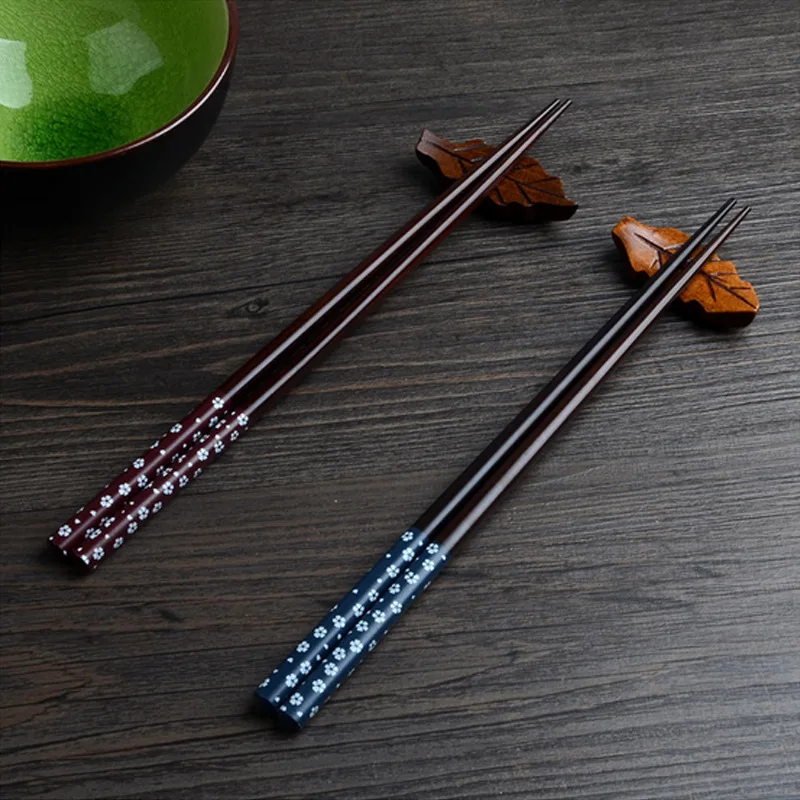 

Japanese Style Household Pointed Chopsticks High-Quality Tortoiseshell Carved Wooden Creative No Slip Sushi Chopsticks One Pair
