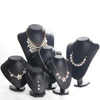 classic 6options pu black jewelry display model bust show exhibitor for woman necklaces pendants mannequin jewelry organizer