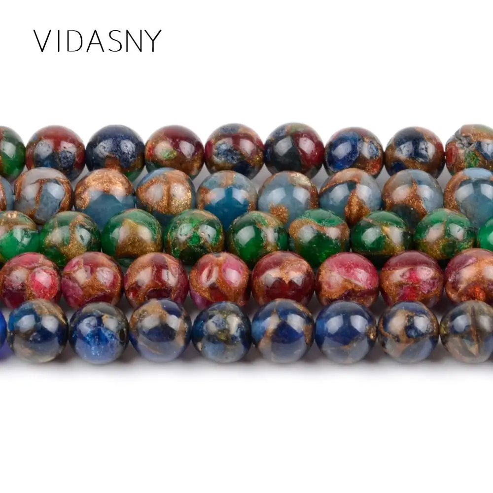 

Natural Round Colorful Cloisonne Stone Beads For Jewelry Making Diy Necklace Bracelet Accessories 6/8/10mm Spacer Beads 15inch
