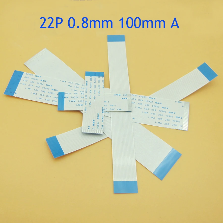 5 шт. 22pin FFC FPC плоский гибкий кабель 0 8 мм шаг 22 pin Тип A Длина 100 ленточный AWM 20624 80C 60V