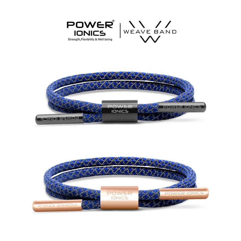 Blue-2Rope(PLUS) Новая мощность Ionics Светоотражающая плетеная веревка Титан Германий браслет баланс энергетический баланс человеческого тела надпись - Окраска металла: Blue-2Rope(PLUS)