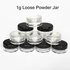 100 шт.лот 1 г1 мл пустой контейнер для пудры, пластиковая Косметическая банка, футляр для макияжа с пуфиком, контейнер для образцов, баночка для крема
