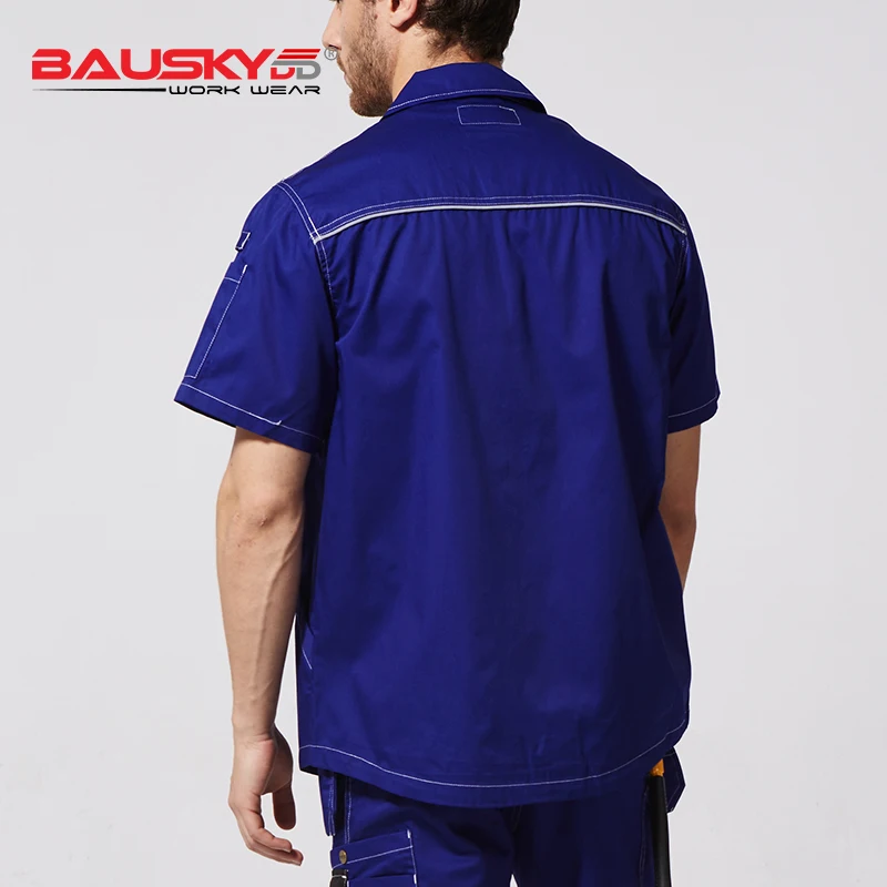 Высококачественная Мужская Рабочая Рубашка Bauskydd B230 с короткими рукавами и