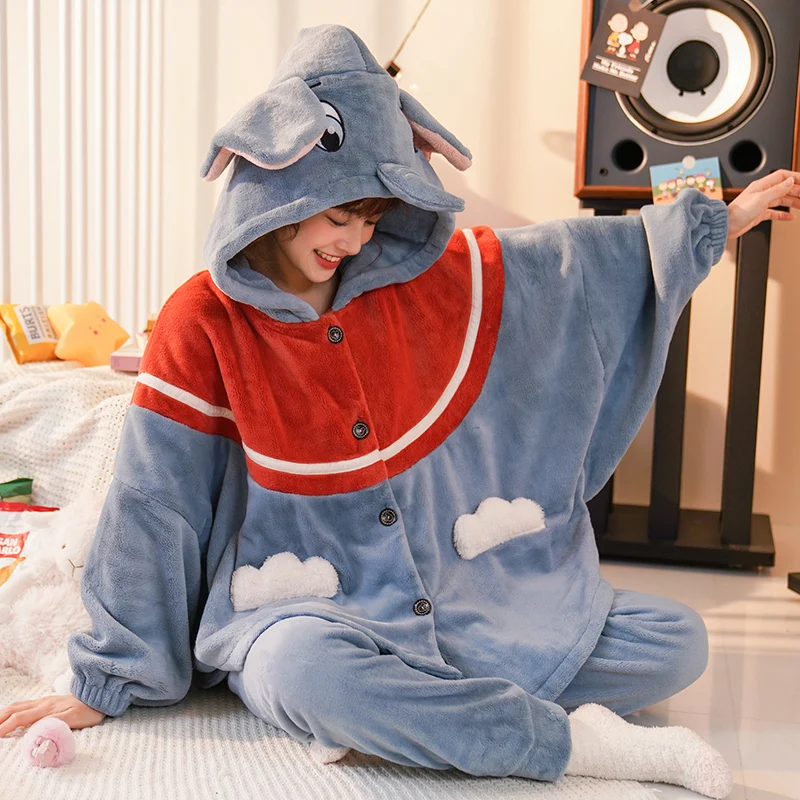 

Фланелевая пижама зимняя Пижама удлиненная свободная версия ночная рубашка из кораллового флиса с капюшоном и рукавом «летучая мышь» Женская одежда для сна сохраняющая тепло