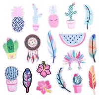 fancy leaves patches sticker cactus pineapple feather badge plant animals patches diy clothing embroidery decoration accessory