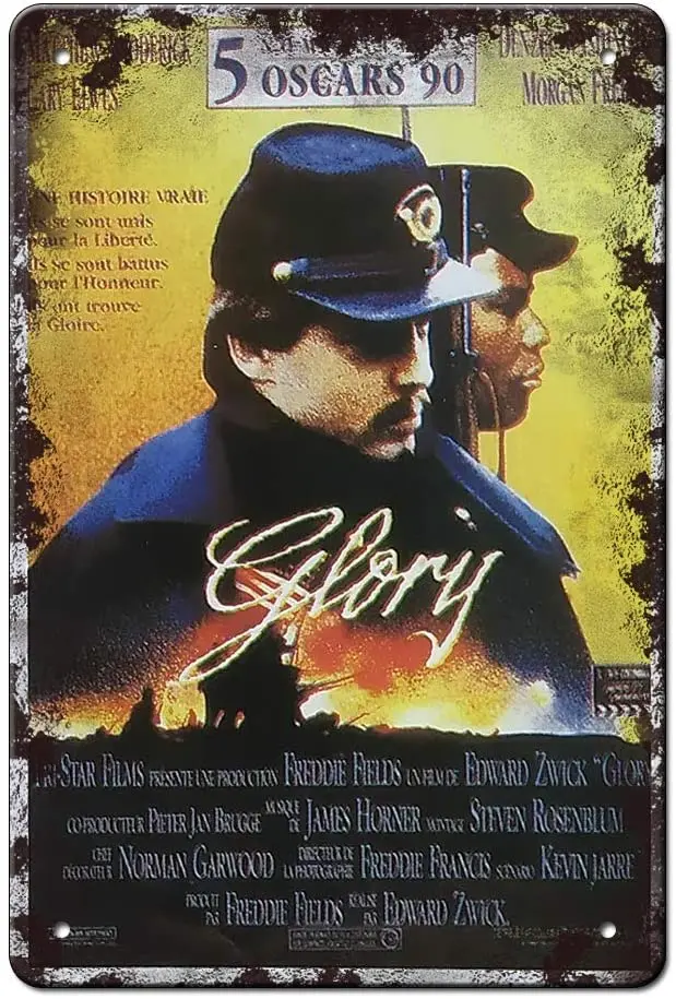 

Glory 1989,Movie Metal Tin Sign Poster Wall Plaque,Vintage Metal Pub Club Cafe Bar Home