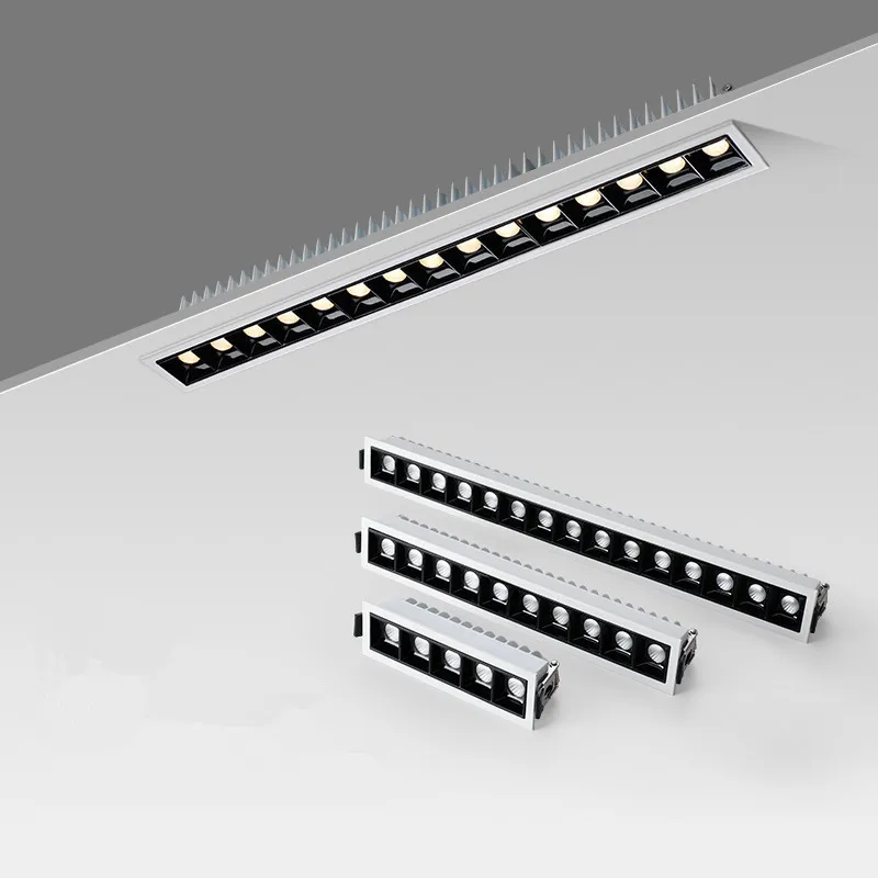 

Grille spot light LED strip light embedded linear bold no main light living room office square bar spot light
