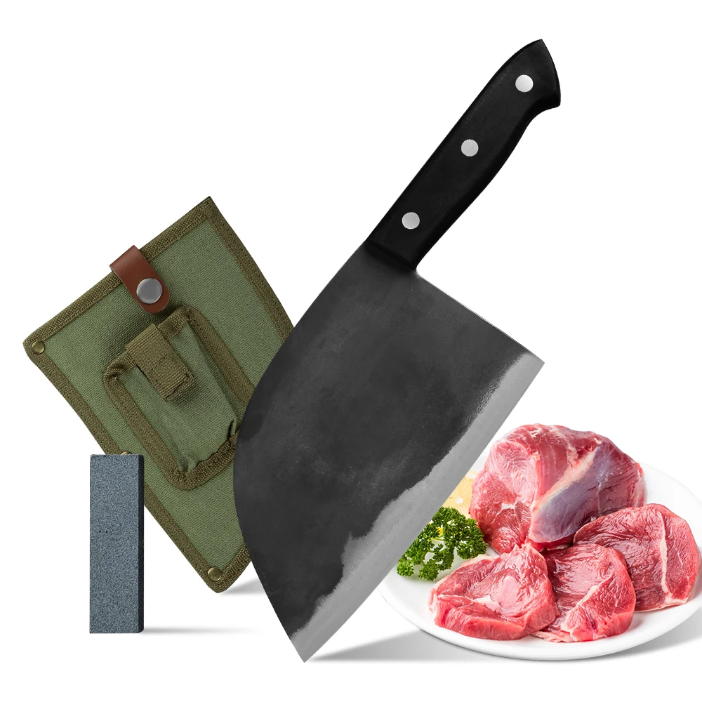 

Кованый кухонный нож XYj ручной работы мясника из высокоуглеродистой стали мясницкий нож с покрытием ножа точильный камень