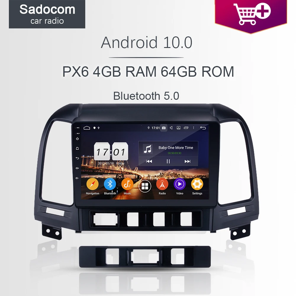 Автомагнитола PX6 DSP 9 дюймов 4 Гб + 64 ПЗУ Android 10 0 RDS радио Wi Fi автомобильный DVD плеер 5