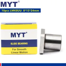 10pcs MYT high precision LMK8UU Square Flange Linear Ball Bearing 8mm linear rod CNC parts 3D printer 8*15*24mm LMK8-UU