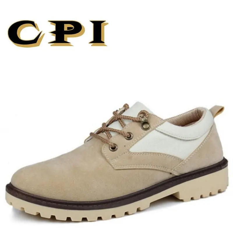 Мужская повседневная кожаная обувь CPI удобная износостойкая рабочая дышащая