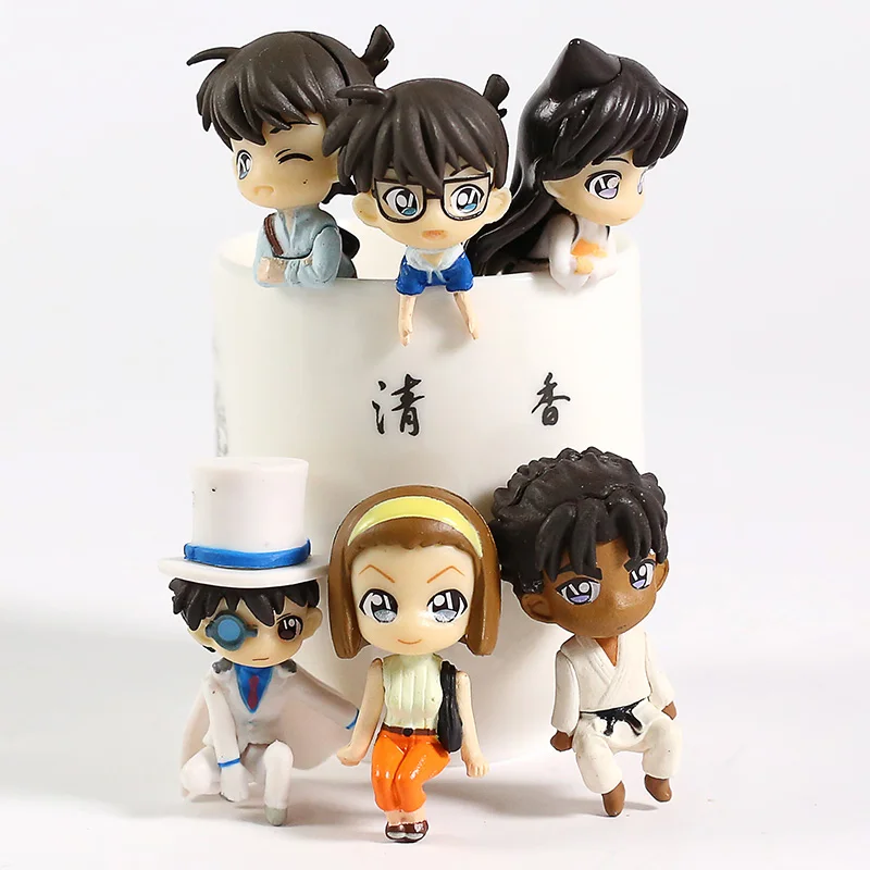 Серия PUTITTO Detective Conan Kudou Shinichi Mouri Ran Kyogoku Makoto Suzuki Sonoko ПВХ Фигурки игрушки 6 шт./компл