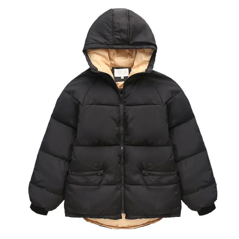 Куртка-парка-де-бежевый Chaqueta corta de invierno con capucha Abrigo acolchado algodón ольгадо-де-размер ropa
