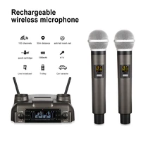 gaw 210 2021 new magnetic induction charging wireless microphone uhf microphone one for two ktv family performance