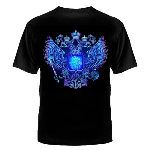 ФУТБОЛКА &quotГЕРБ РОССИИ &quot (НЕОНОВЫЙ)футболка банзай качество хлопок