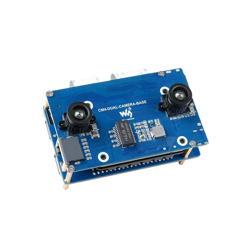 

Waveshare Binocular Camera Base Board Designed for Raspberry Pi Compute Module 4, Optional Interface Expander
