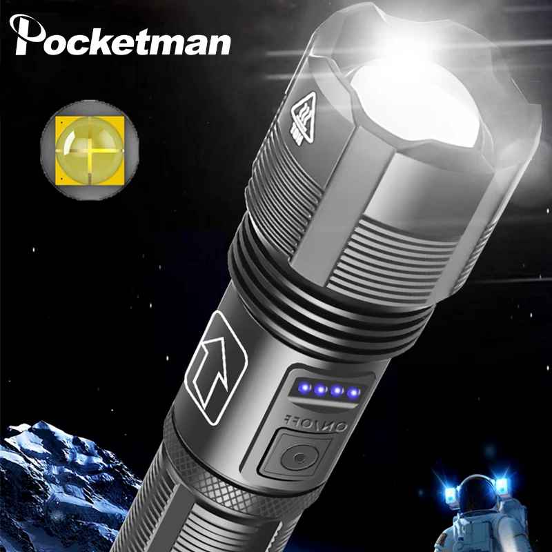 Pocketman светодиодный вспышка светильник USB Перезаряжаемые фонарь
