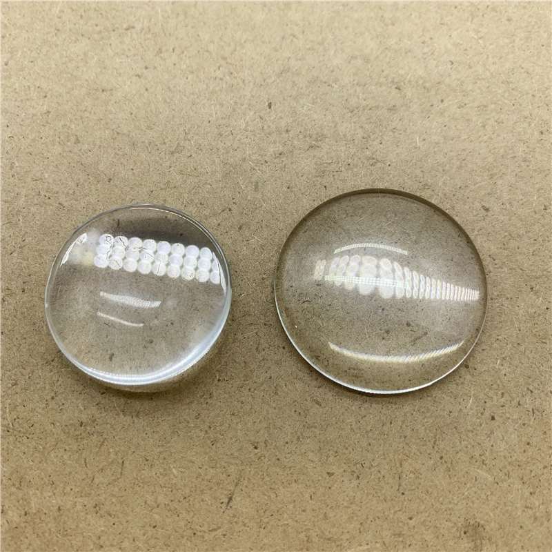 10 шт. круглые прозрачные стеклянные кабошоны с плоской задней поверхностью