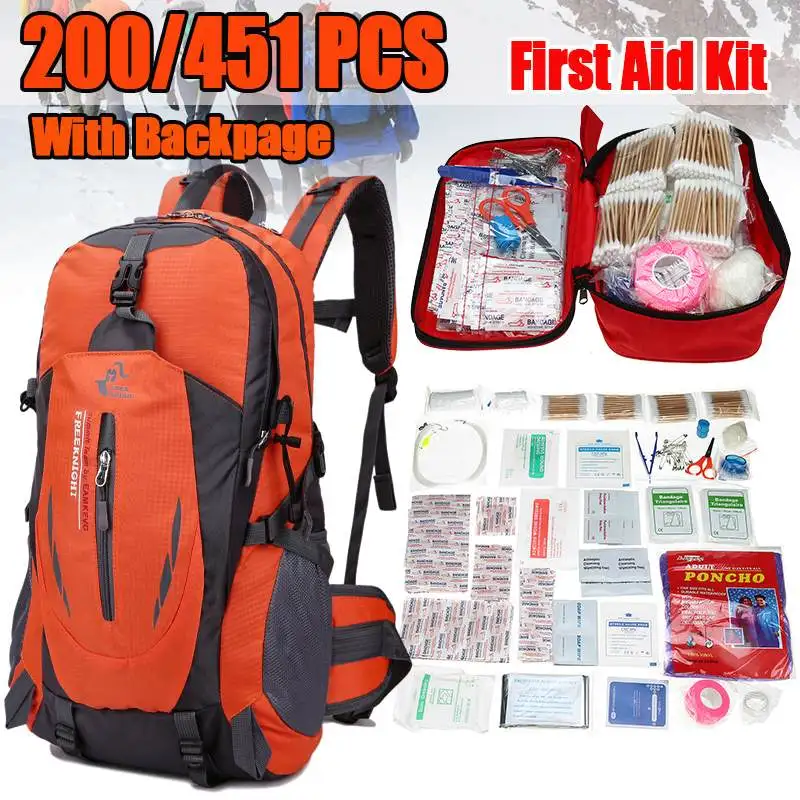 

451Pcs/200Pcs Outdoor First Aid Emergency Survive Kit Medical Bag Medicine Drug Pill Box Home Car Survival Kit Emergecy Case