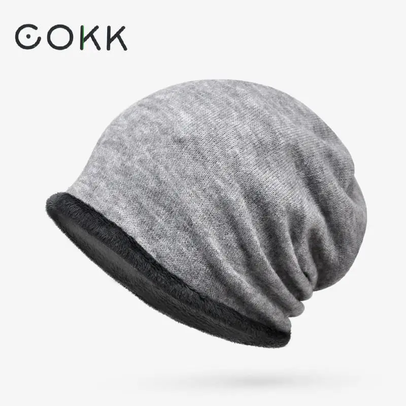 

COKK Winter Hat Women Beanies Men Rabbit Fur Soft Turban Hat Casual Skullies Beanie Headgear Solid Color Velvet Warm