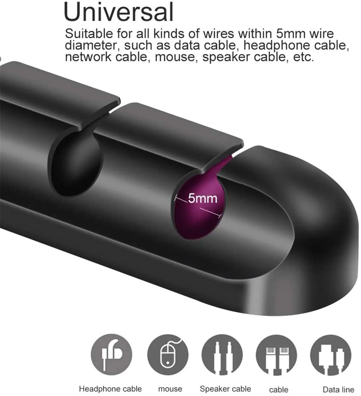 Silicone USB Organizer Cable Holder Cable Winder Desktop Tidy Management Clips Holder for Mouse Keyboard Headphone Wire Organize