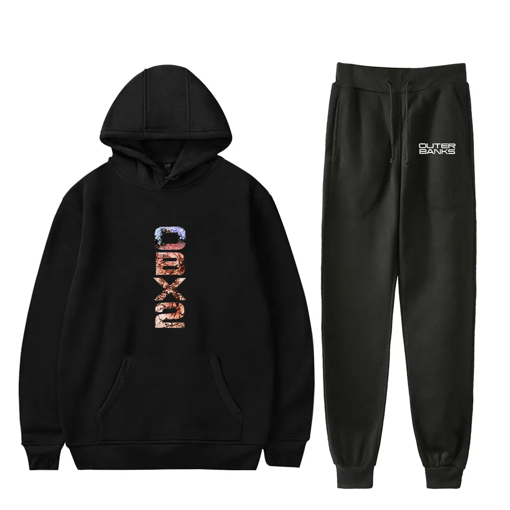 

Kawaii Outer Banks Hoodies Two Piece Set Women/Men Long Sleeve Hoodies+Long Pants Fashion Anime Y2K Hoodie Japan Clothes